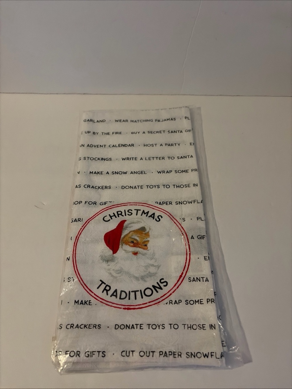 Hallmark Christmas Traditions Santa Kitchen Towel 100% Cotton 26" x 18" NIP